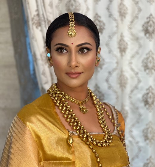 South Indian bridal makeup India gold